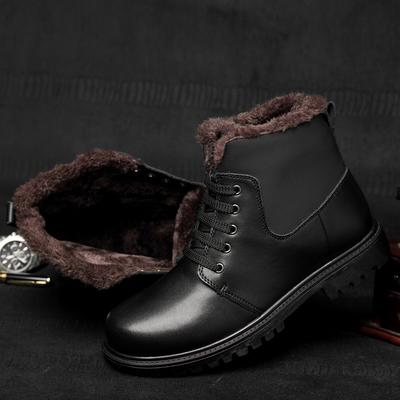 Newest Genuine Leather Men'S Winter Boots Quality Warm Sonw Shoes Male Lace Up Casual Sneakers For Men Comfort Motorcycle Boots Man