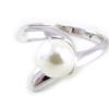 Silver Ring 'Perla' Silvery White (rhodium) - 8 Mm
