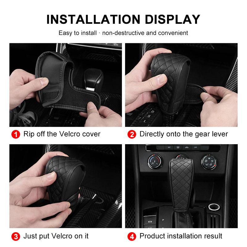 Car Gear Shift Cover PU Leather Shift Lever Cover Gearbox Shifter Knob Protective For Porsche Boxster Cayenne Panamera Macan Cayman 911 918 996 917