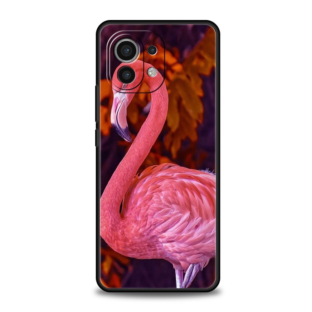 Pink Roter Flamingo Handyhülle Für Xiaomi 13 12 11 Lite 12T 11T 10T 9T Mi Poco X5 M4 M3 X4 X3 Pro F5 F4 F3 GT 5G Schwarze Abdeckung Hülle