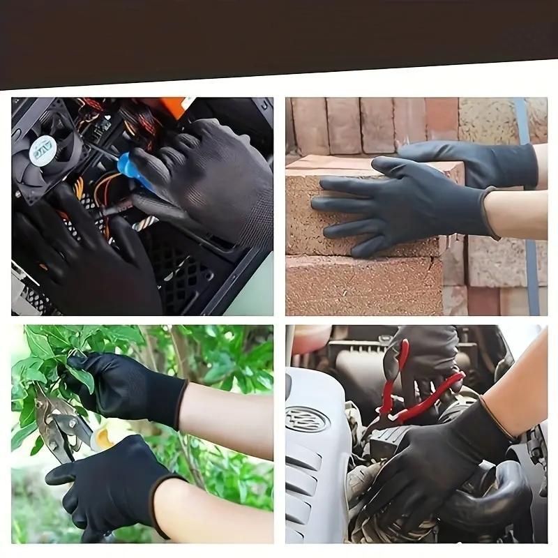 Nitrile safety coated work gloves PU and palm coated gloves safety gloves are suitable for construction and maintenance vehicles