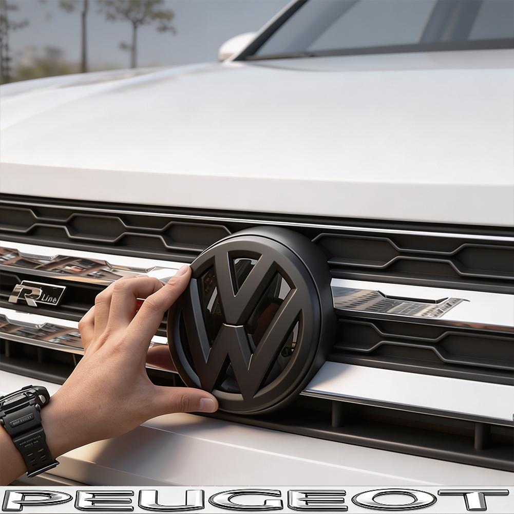2Pcs Car Logo Front Grille & Trunk Decorative Accessories For VW Golf Tiguan T-Roc Polo Passat ID.4 T-Cross ID.3 Taigo ID.7 Atla