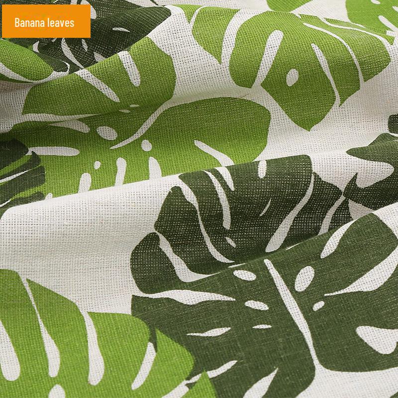 Floral Plaid Cotton-Linen Fabric for Tablecloths, Curtains, Sofas, and DIY Projects