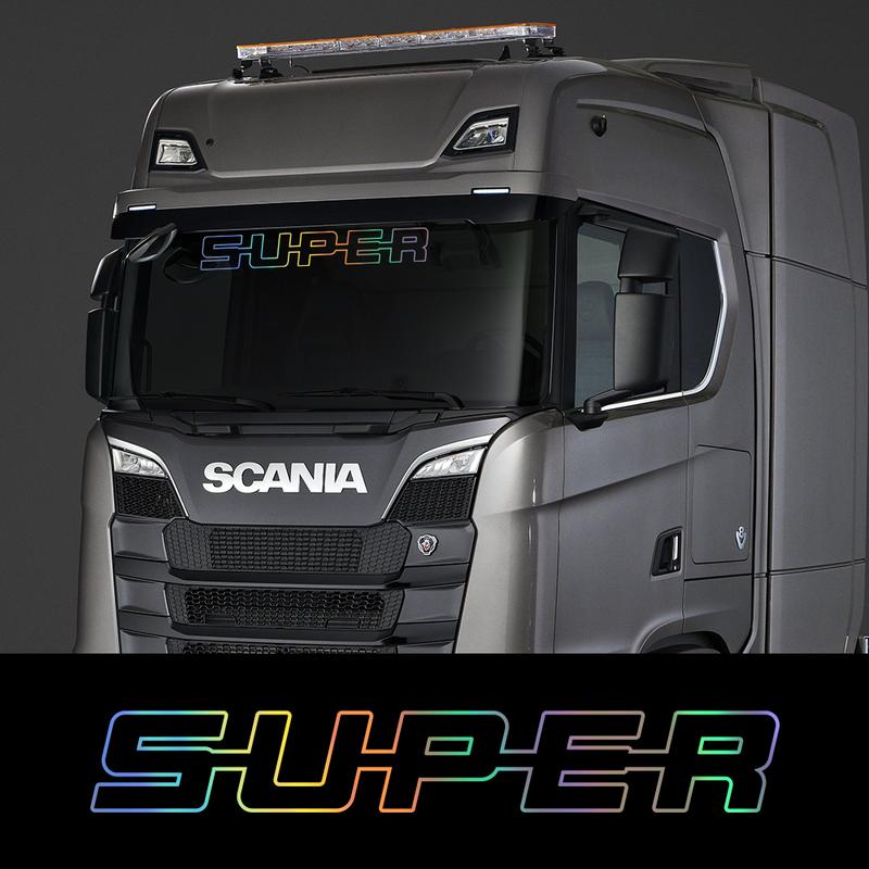 SUPER Car Windshield Sticker For Scania R S G Series Vinyl Film Decor Decal Heavy Big Truck Semi Trailer Auto Tuning Accessories