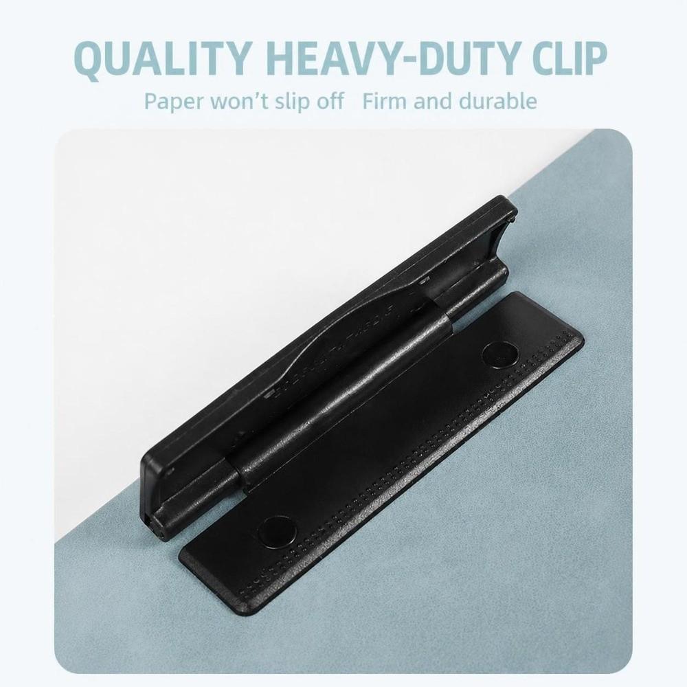 1Pc PU Leather Writing Board with Pen Slot Paper Clip Board Portable A4 Clipboard Office Business