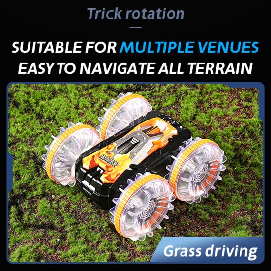 Remote Control Car & Boat 2-In-1 Toy 360-Degree Rotating Tumbling Stunt Water