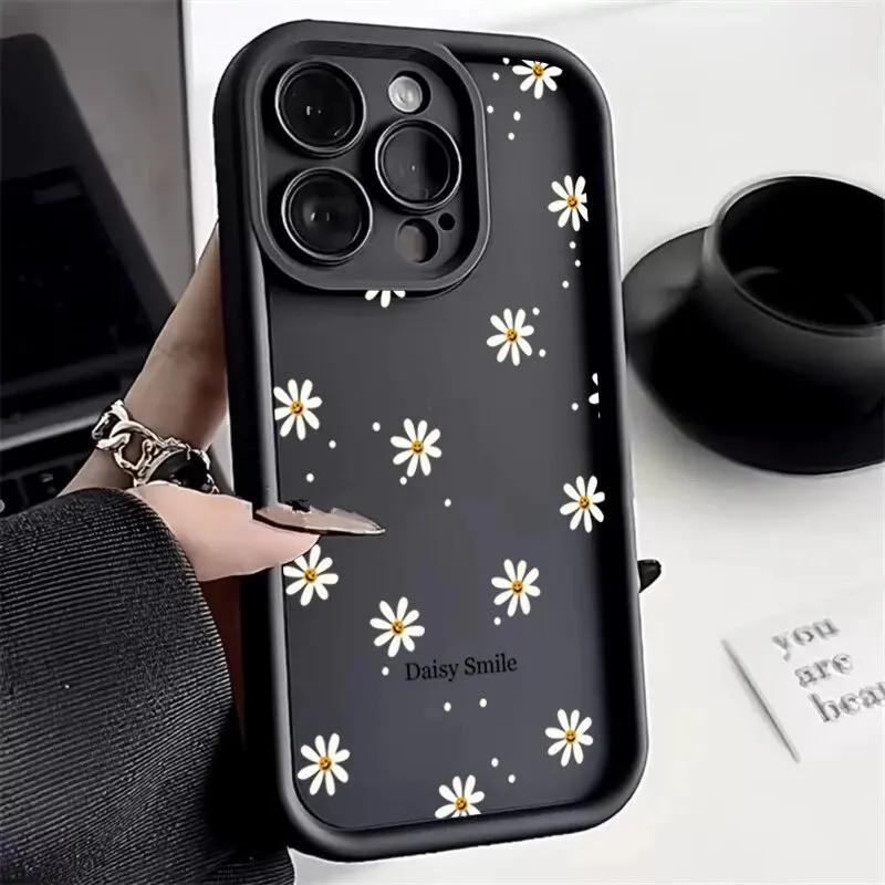 Smile Daisy Flower Print Phone Case for Oneplus 12 11 12R 11R 10R 8T One Plus NORD CE 2 3 4 LITE Soft Camera Protective Cover