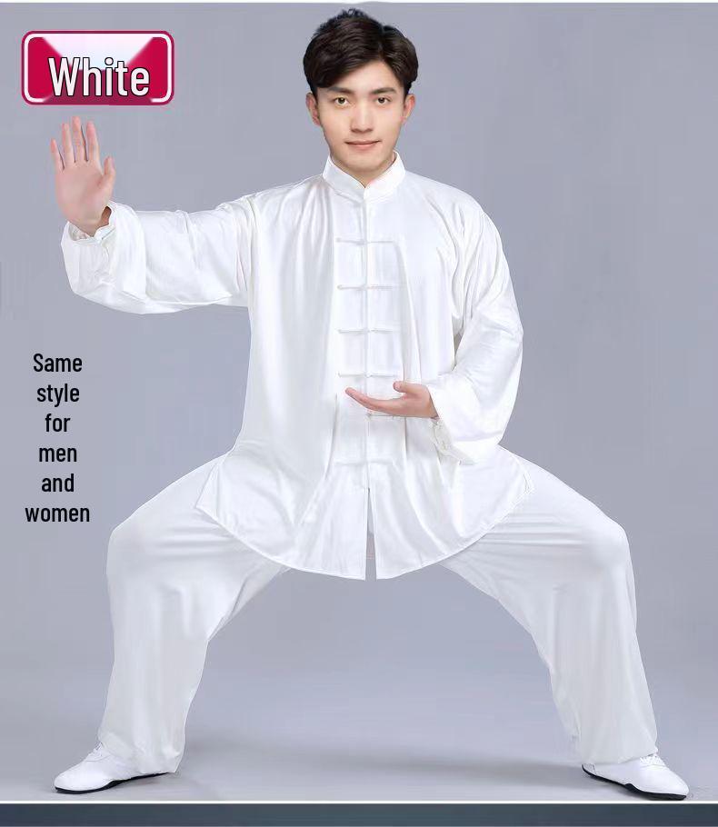 Špičková súprava obleku na Tai Chi z mliečneho hodvábu pre ženy a mužov - Jarné až jesenné vystúpenie Wushu, čínsky štýl