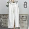 Mens Cotton Linen Loose Straight Wide Leg Casual Long Pants