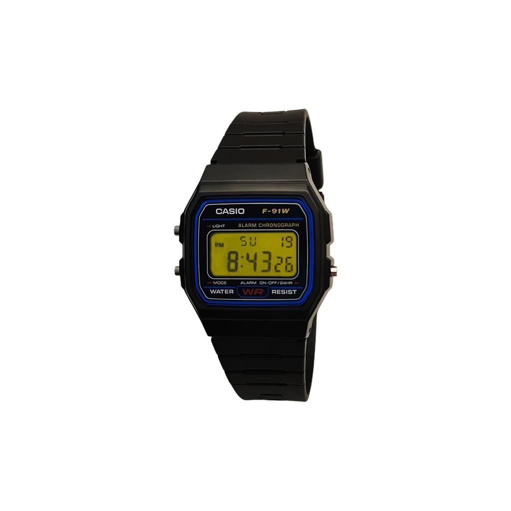 CASIO Custom Collection Quartz Movement Resin Strap Watch Men's Watches Black Dial F-91W-1(Watch5--Midnight)