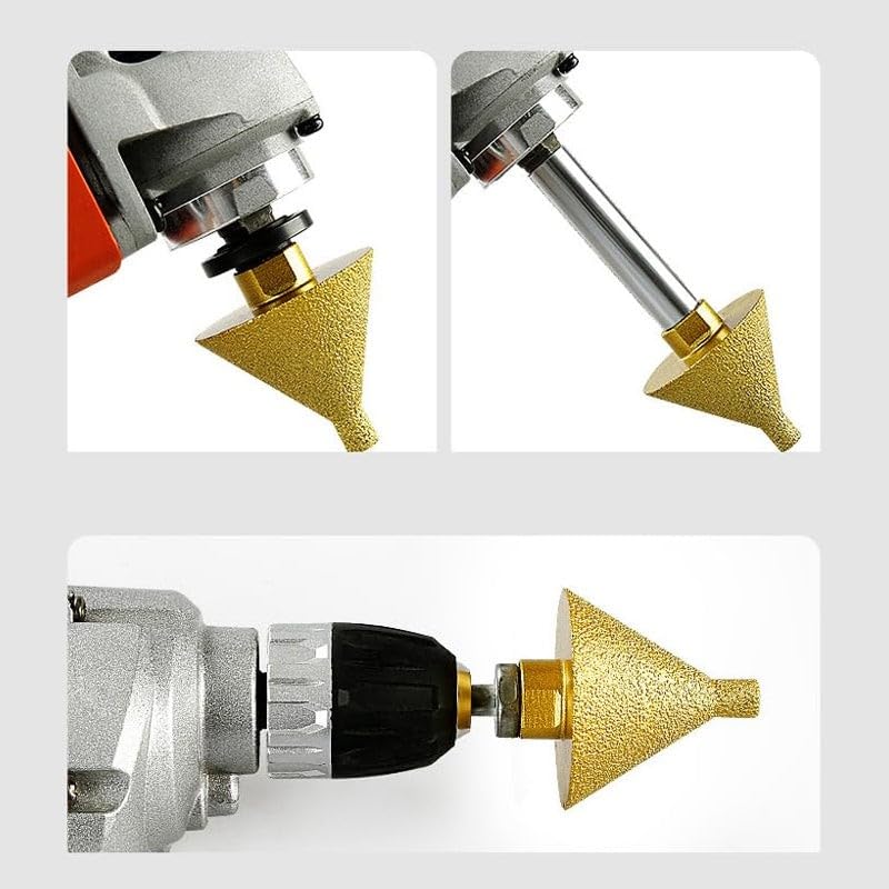 Diamond Cone Tile Bit,Diamond Beveling Chamfer Bit,Countersink Drill Bits for Holes Shaping Trimming Tile Marble Glass Granite