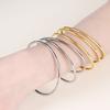 Fashionable Stainless Steel Bracelet For Women Round Minimalist Elegant Gold Color Bangle Luxury Accessories Popular Jewelry