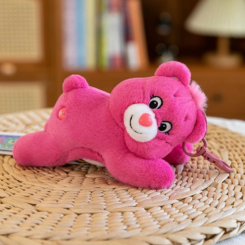 Cute party style love bear plush pendant girl backpack pendant rainbow bear keychain ground marketing gift