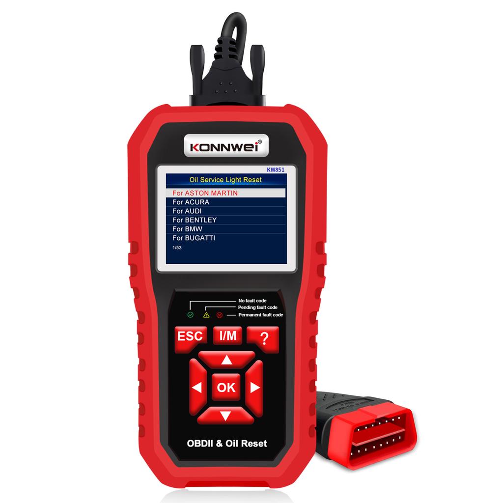 KW851 Scanner, Car Engine Diagnostic Tool, Check Engine Light Scan Tool, Oil Service Reset with O2 Sensor Test, I/M Rdiness, for