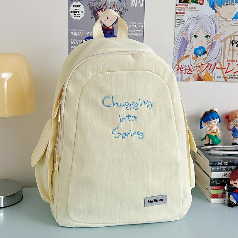 School Bag New Fresh and Sweet Candy Color Backpack Junior High School Students Light Travel Large Capacity Backpack