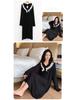 Autumn Plus Size Lace Long Sleeve Modal Dress - Versatile Women's Homewear Pajamas