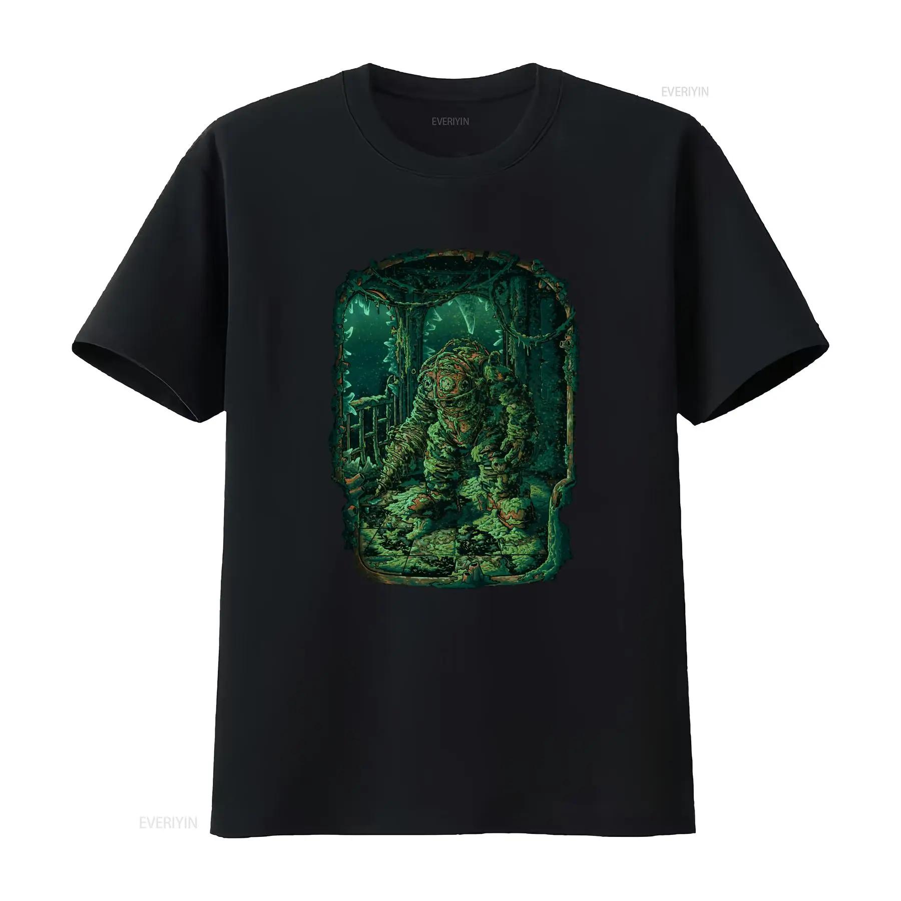 Bioshock Big Daddy Video Game Fury Design T shirt 2T7B for Men and Women vintage Washed fashion graphic Soft Stylish S разноцветный