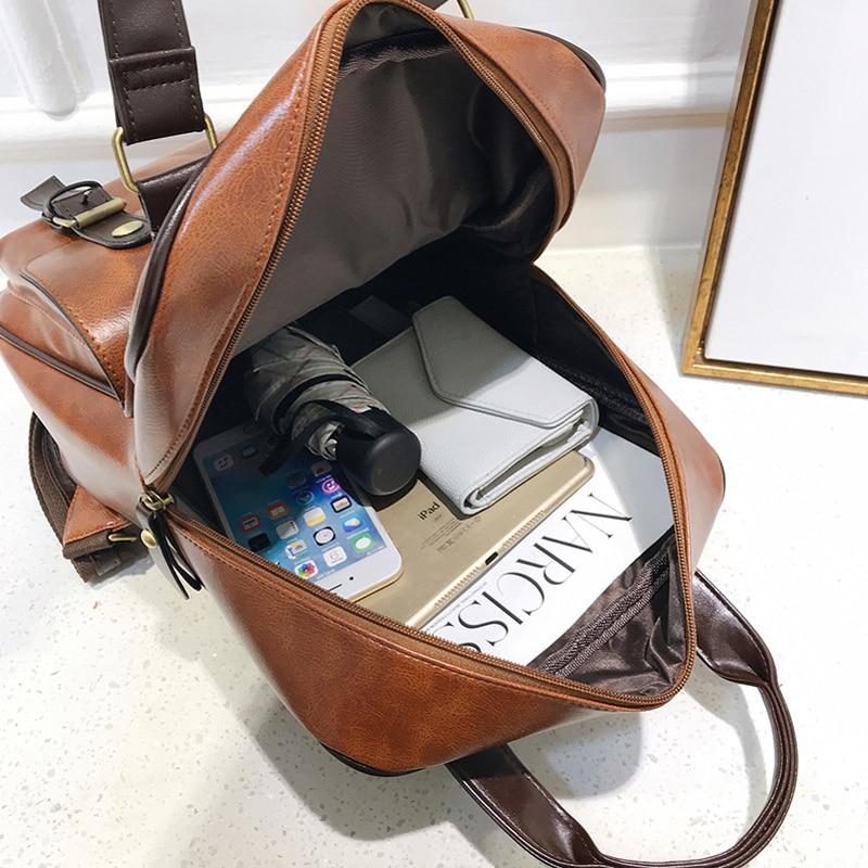 Damen Anti-Diebstahl-Rucksäcke für Studenten, braune Schultaschen für Mädchen im Teenageralter, wasserdichter Vintage-Laptop-Leder-Rucksack, großer Reiserucksack