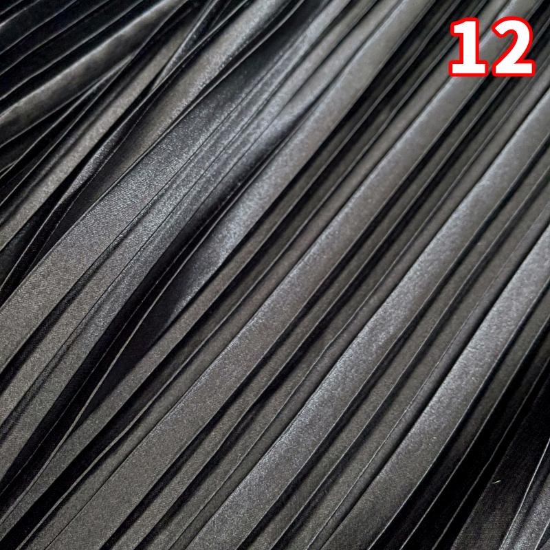 Pleated Satin Fabric By Meter for Needlework Dress Skirt Costume Clothes Diy Sewing Cloth Soft Glossy Smooth Plain White Pink