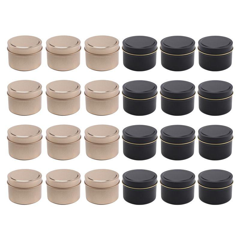 M-Modern-24 Pack Candle Tin Cans With Lids, 4 Oz, Metal Candle Jars For DIY Candle Making, Arts & Crafts, Party Favors And Gifts