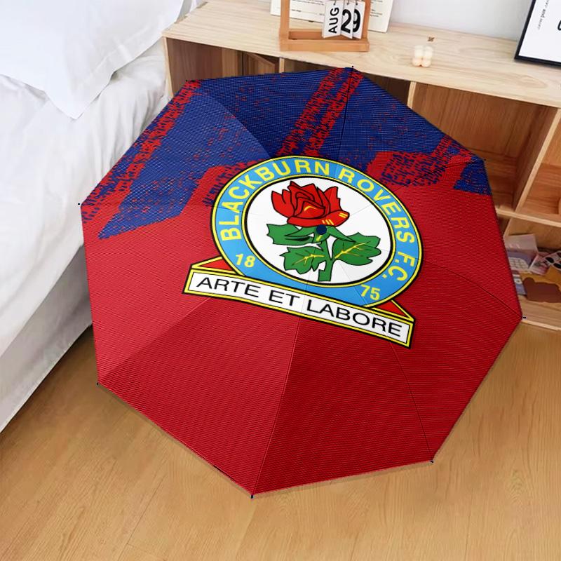 1PC Blackburn Rovers Crest Football Club Umbrella Folding umbrella, automatic umbrella 8-Frame for Travel, camping Fan gifts Christmas Gifts