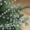 Christmas Tree Stems Christmas Glitter Berries Stems 15.75in Fake Glitter Berry Stem Ornaments Home Decor For Christmas Tree