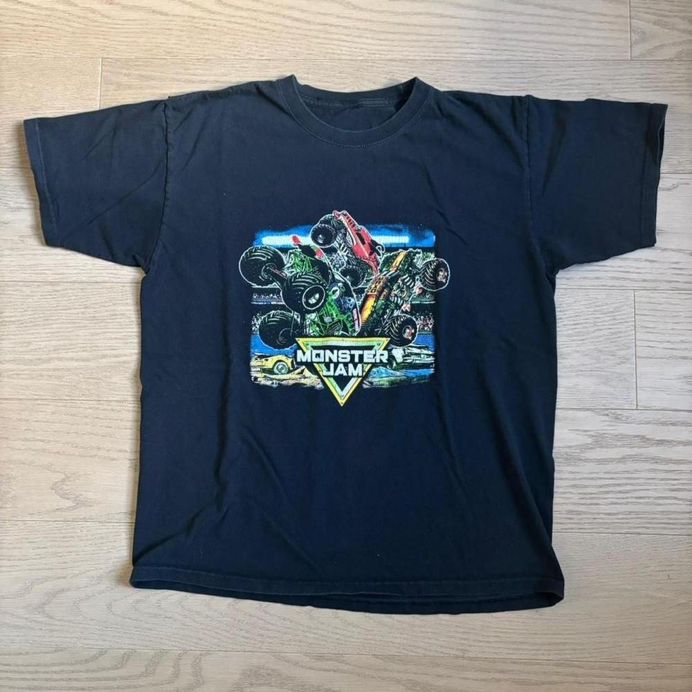 Vintage Monster Jam Grave Digger Graphic Trendy T Shirt XXL
