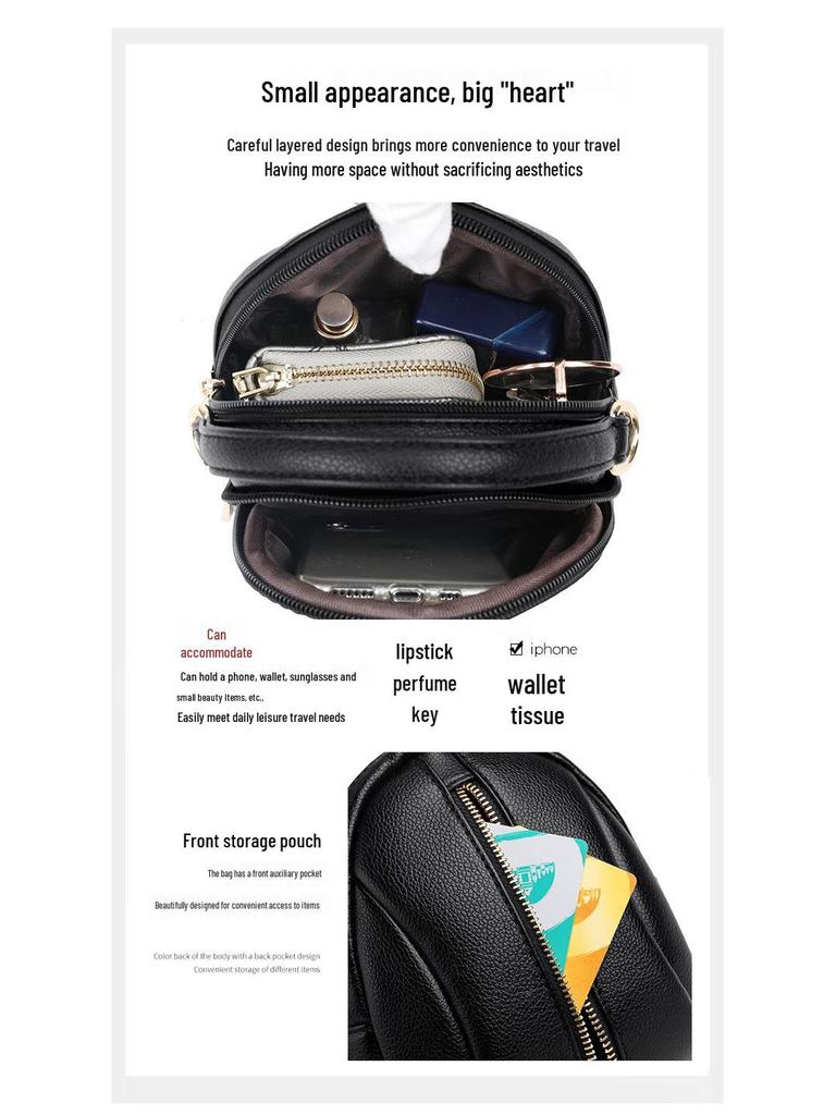 Modna damska torba crossbody 2025 z wieloma przegrodami - Koreański styl, codzienna torba na ramię na telefon dla mam i pań