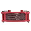 17-teiliges Motorrad-Ölkühler-Radiator-Set Aluminium 4-reihig Motorölkühlung Kit Ersatz für Monkey 125cc‑140cc Rot
