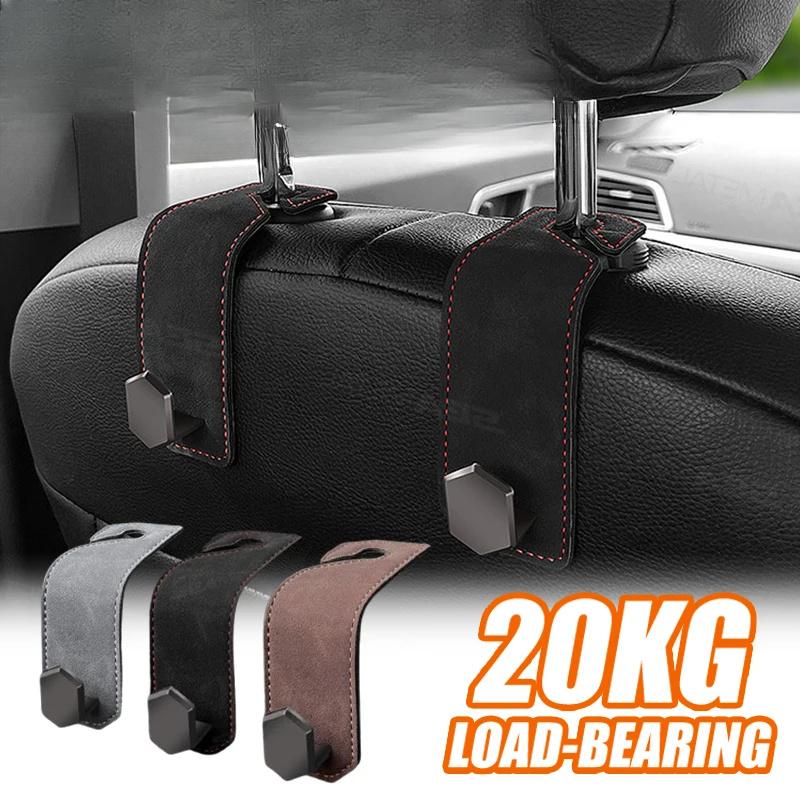 Alloy Car Seat Back Hook Premium Suede Metal Auto Hanging Hook Universal 20KG Large Load-Bearing Hanger for Rear Seat