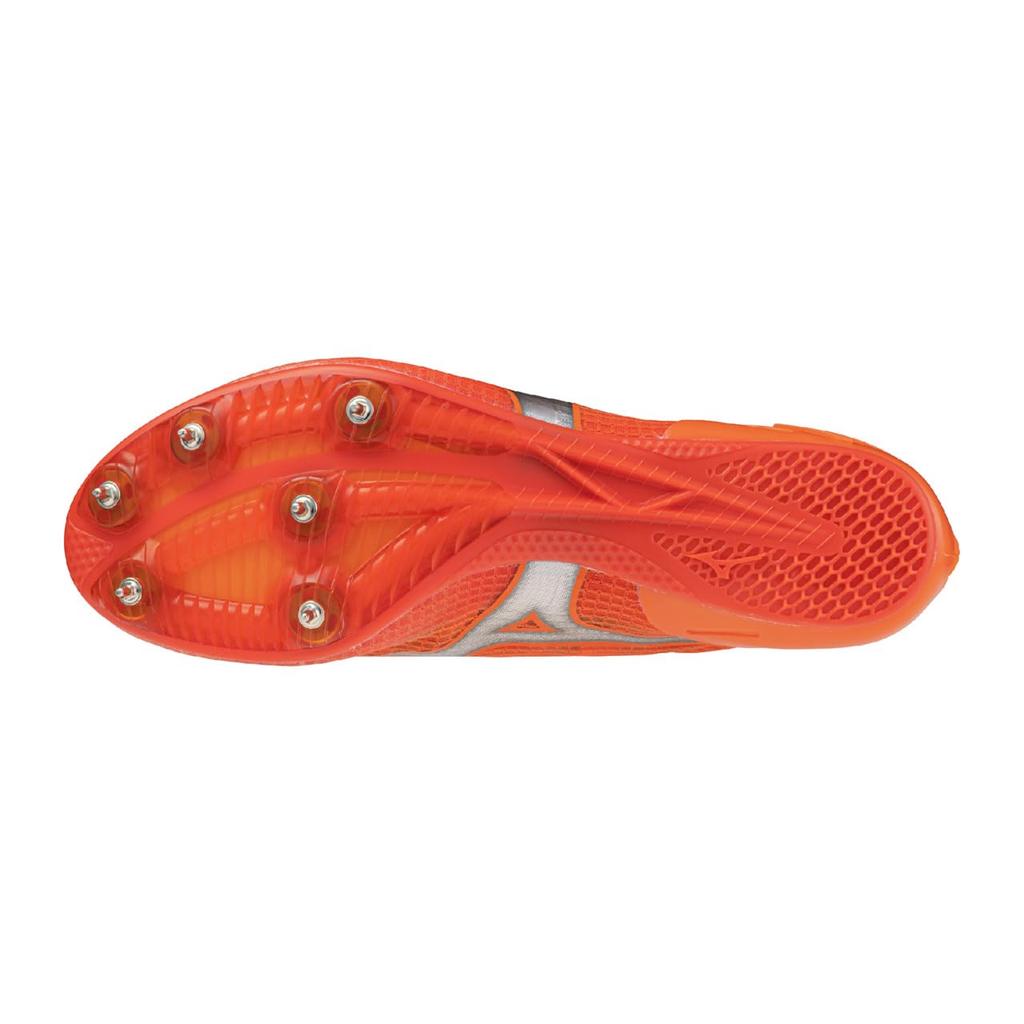 Track and Field Shoes XLaser Next 3 Club Activities Lightweight Short Distance Track and Field Spikes for Tracks Less than 800m Orange x Silver cm 2E