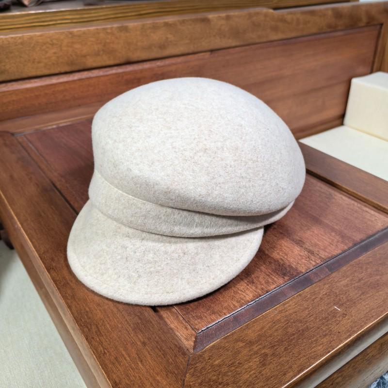 Womens Wool Felt Newsboy Cap With Folded Brim Vintage Retro Beret Style Hat Winter