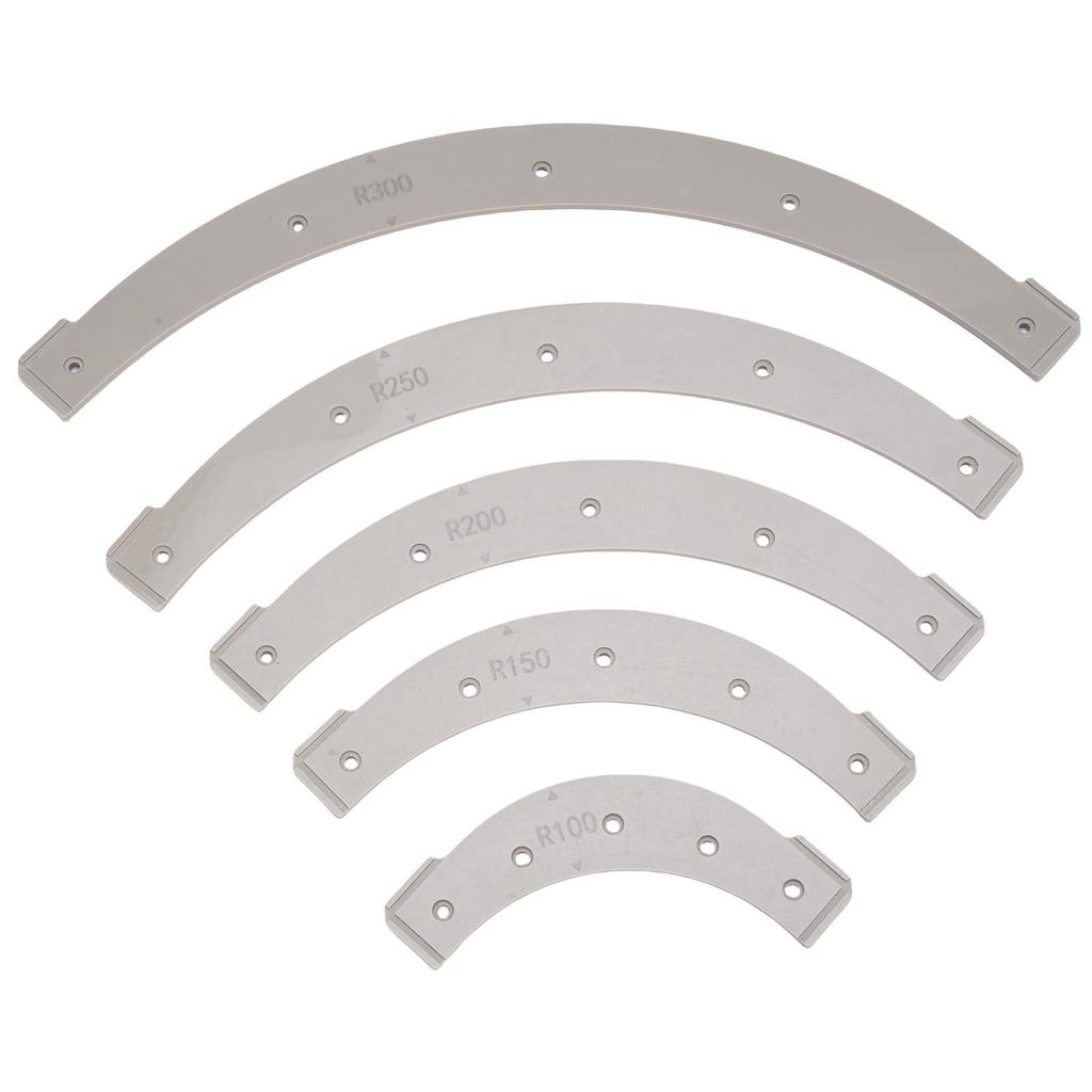 5PCS Router Radius Templates with Removable Jig R100 R150 R200 R250 R300 Plastic Corner Template Set for Woodworking
