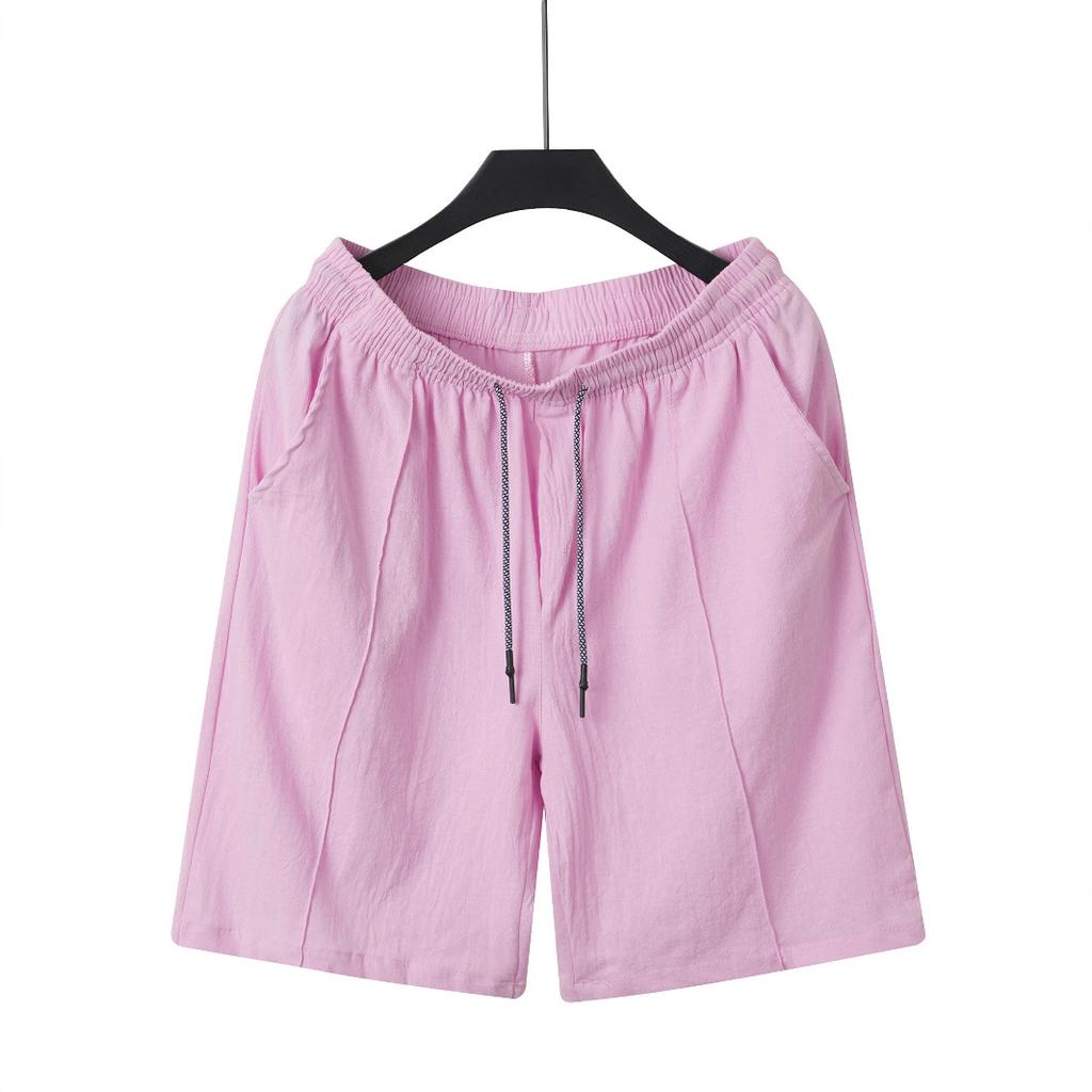 Summer Men'S Work Shorts Linen Drawstring Pants Men'S Beach Shorts Mens