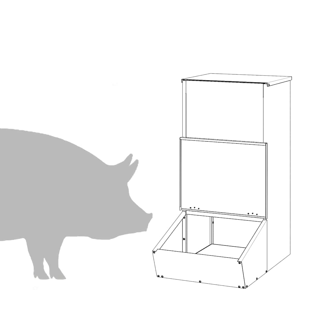 Pig Feeder Black 55 x 38 x 76 cm