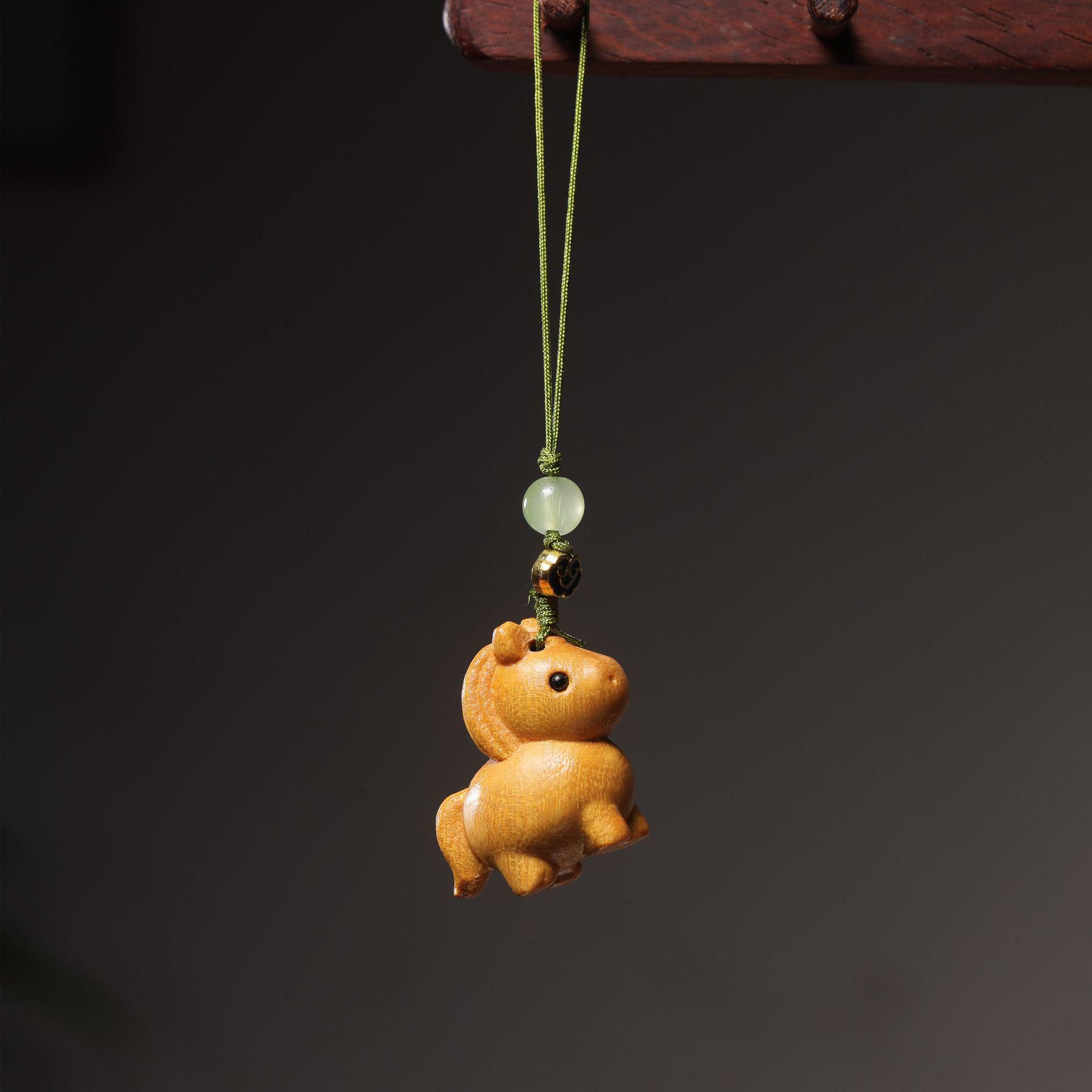 Golden Sandalwood Zodiac Keychain & Bag Charm Souvenir