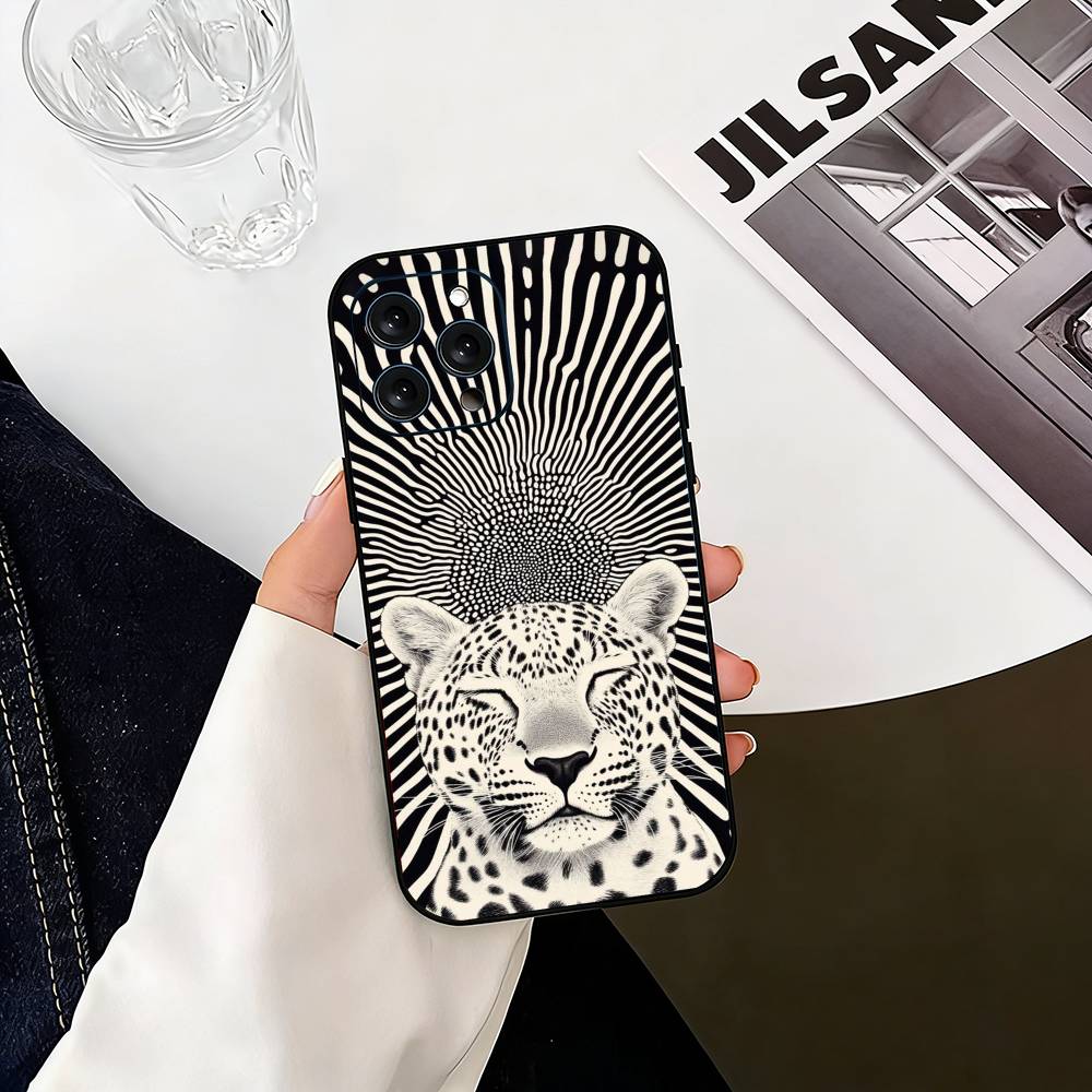 Artistic Leopard  Phone Case Silicone Soft For IPhone 17 16 15 14 13 12 11 X XR Plus Pro Max Plus