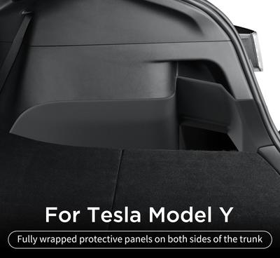 For Tesla Model Y 2025 Rear Trunk Side Anti-Kick Pad Full Coverage Protection Kit Car Anti-dirty Pad 4Pcs Accessories Black