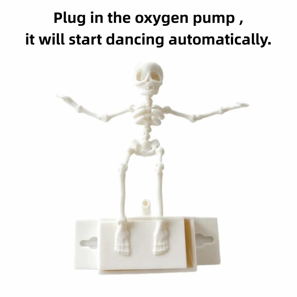 Air Pump Driven Dancing Skeleton Aquarium Bubbler Water Wiggling Skeleton Decor Halloween Party