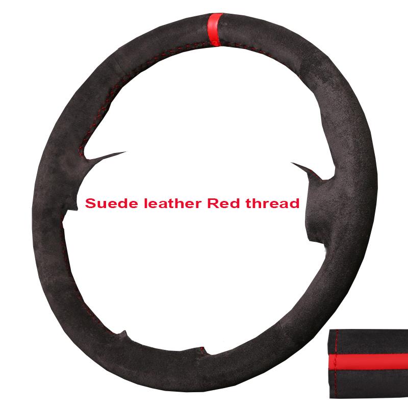 CIMF6 Custom Carbon Fiber Leather Car Steering Wheel Cover For Ford Focus 2 2005-2011 (3-Spoke) Anti-Slip Fix Worn OEM Wheel