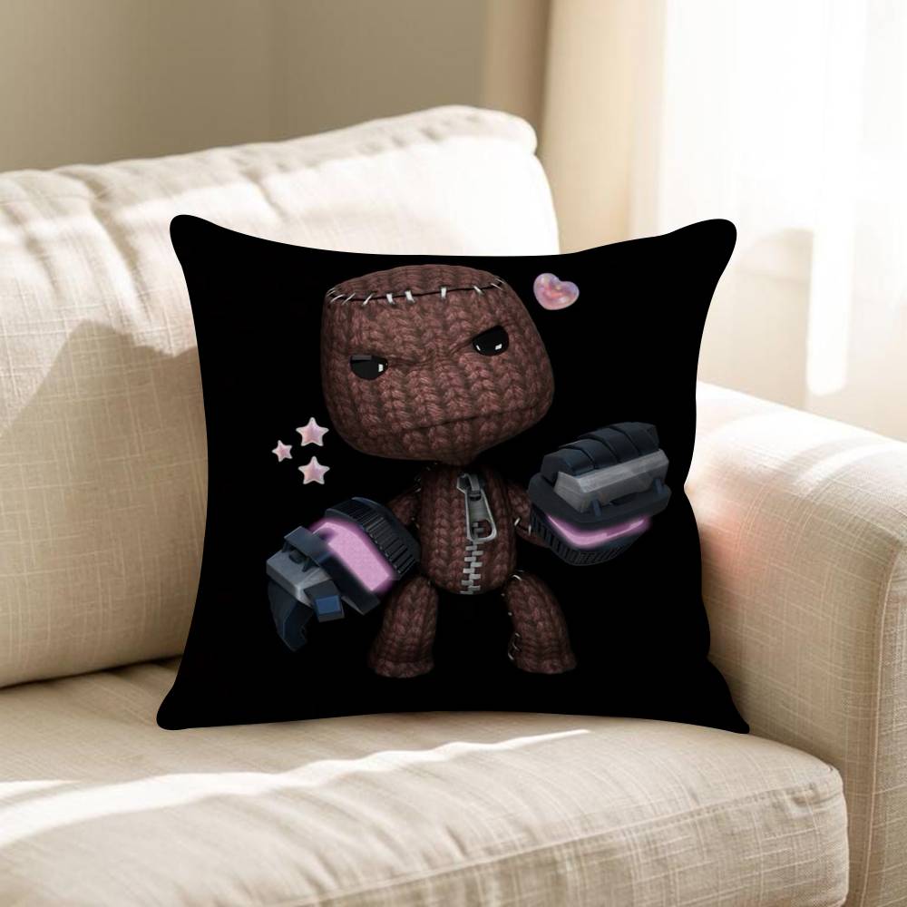 Funny LBP Sackboy Pillow Cushion Cover Pillowcase Living Room Sofa Home Decor Customized