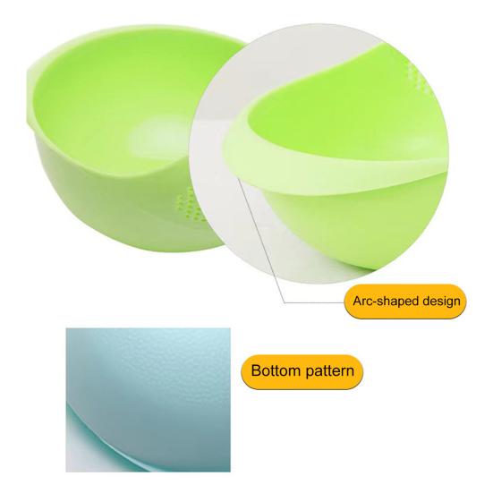 4Pcs Plastic Colander Rice Washer Vegetable Strainer with Fine Mesh Food-Grade Stackable Kitchen Strainer Basket Colander for Washing Draining Storage