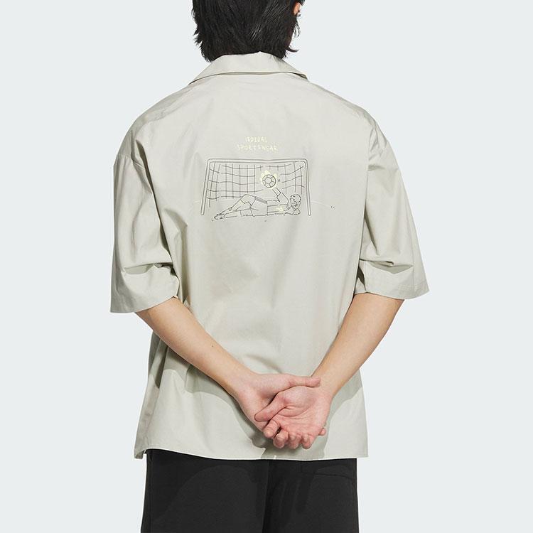 Adidas Camiseta Gráfica de Manga Corta con Estampado de Anime para Hombre Tops Gris Claro JN4513