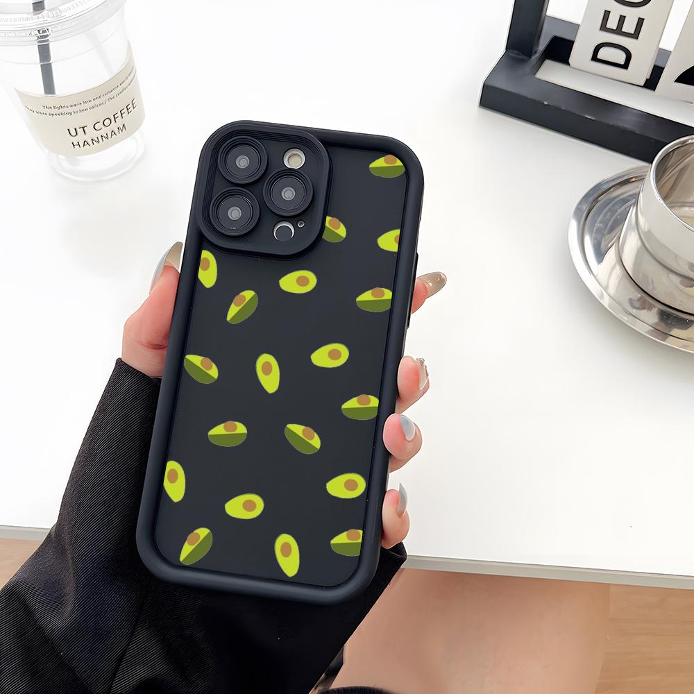 Cartoon Niedliche Avocado Handyhülle Weiches Silikon Für IPhone 17 16 15 14 13 12 Mini 11 Pro Max Plus Kameraobjektiv Schutzabdeckung