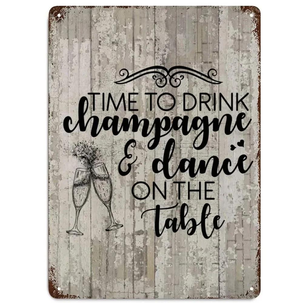 Champagne Metal Tin Signs Aperol Wall Decoration Plaque Vintage Art Poster Iron Painting for Man Cave Home Cafe Garden Club Bar