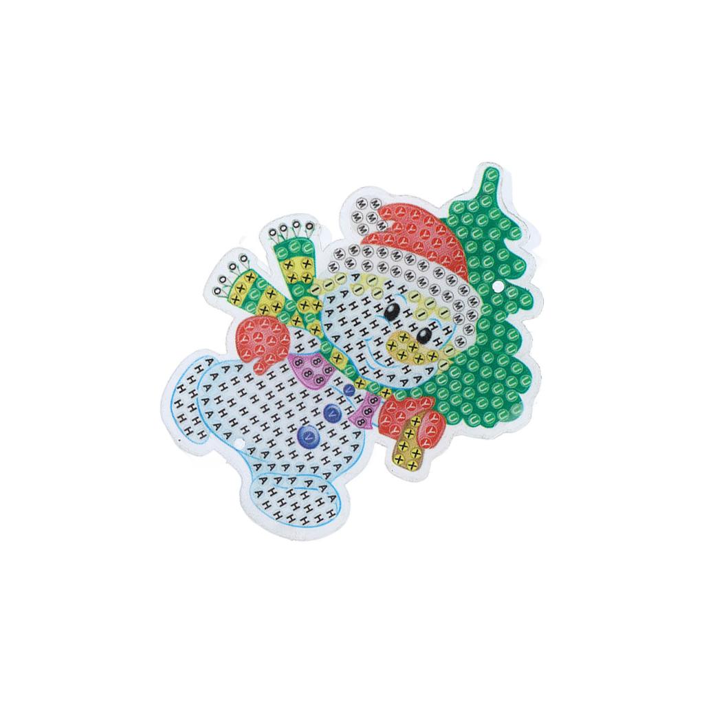 DIY 5D Rhinestone Painting Snowman Shape Decorative Rhinestone Painting Pendant for DIY Craft Indoor Decoration Gift