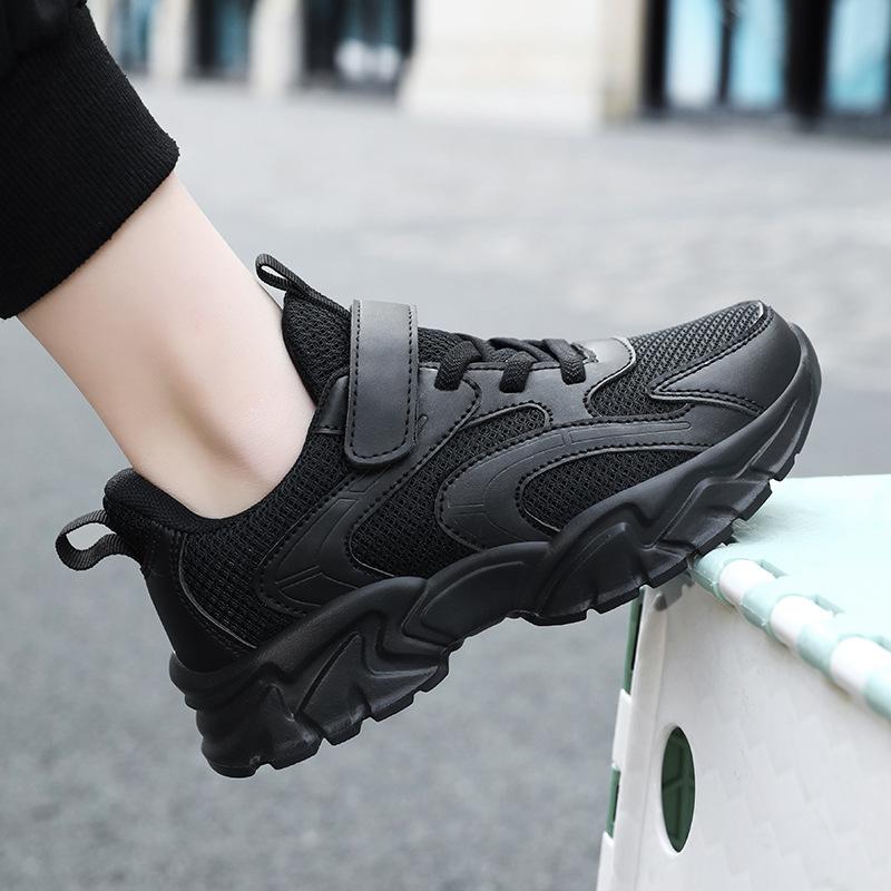 897 Four Seasons Performance Light Sneakers Boys Mesh Shoes Girls Leather Shoes Children's Little White Shoes Black Shoes