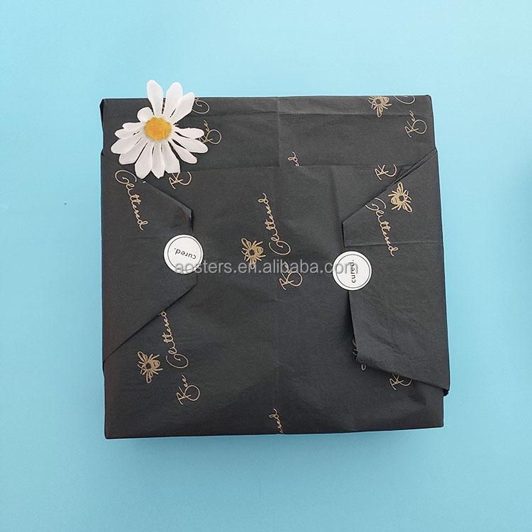Custom Logo Thin Soft Tissue Wrapping Paper Recycled Four-Color Printing Guangdong for Clothing Gift Packaging