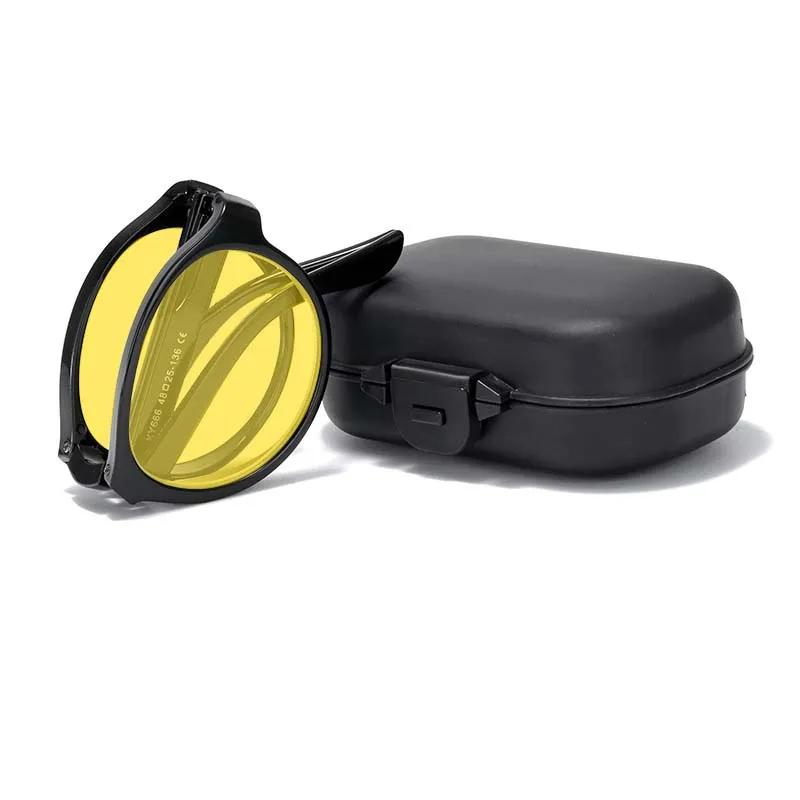 Anti-Glare Goggle Shades Night Vision Glasses for Driving with Box Men Women Foldable Round Blue Light Blocking Computer Glasses