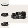 Punk Rock Belt For Men With Aluminum Alloy Buckle And Rivet Decor For Fashion Jeans